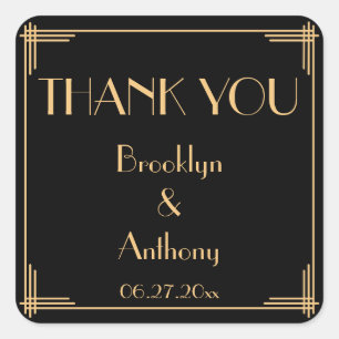 Stickers Mariage Art Déco Gatsby Merci