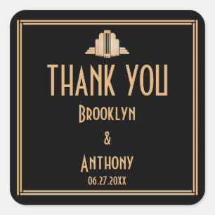 Stickers Mariage Art Déco Merci Great Gatsby
