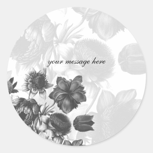 Stickers Mariage aux fleurs gris élégant (Devant)
