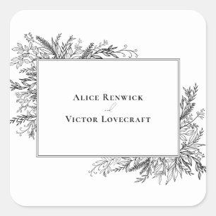 Stickers Mariage blanc et noir