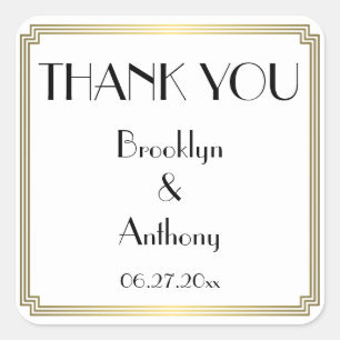 Stickers Mariage blanc Merci Gatsby Art Déco