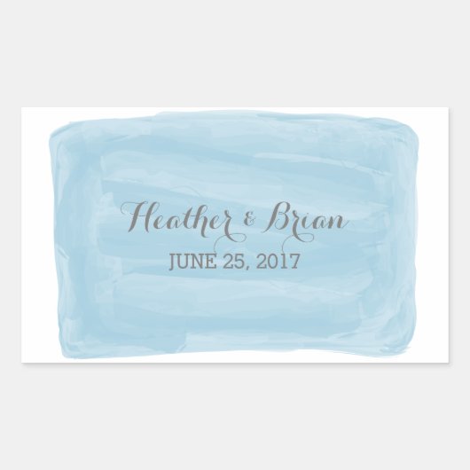 Stickers mariage bleu aquarelle (Devant)