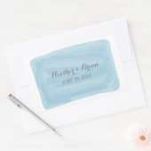 Stickers mariage bleu aquarelle (Enveloppe)