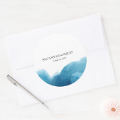 Stickers Mariage bleu Océan Aquarelle (Enveloppe)