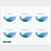 Stickers Mariage bleu Océan Aquarelle (Feuille)