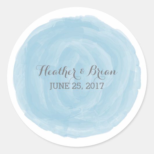 Stickers mariage bleu-rond (Devant)