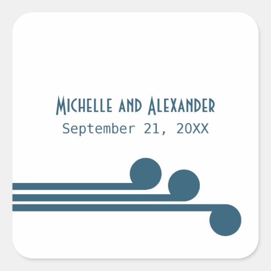 Stickers Mariage Bleu Simple Déco Chic (Devant)