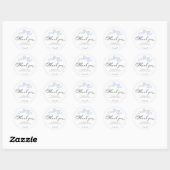 Stickers Mariage | Blue Bow Merci Calligraphie (Feuille)