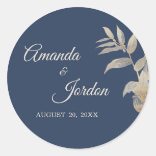 Stickers Mariage Boho d'automne bleu Dusty