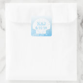Stickers Mariage bord de mer bleu et blanc (Sac)
