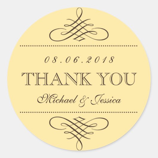 Stickers Mariage Brown Jaune (Devant)