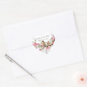 Stickers Mariage Cerisier rose Fleur d'Oiseaux Vin (Enveloppe)