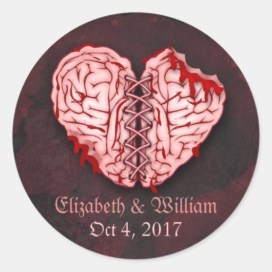 Stickers Mariage Cerveau Zombie (Devant)