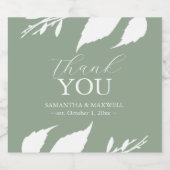 Stickers Mariage Champagne Feuille moderne (Étiquettes simples)