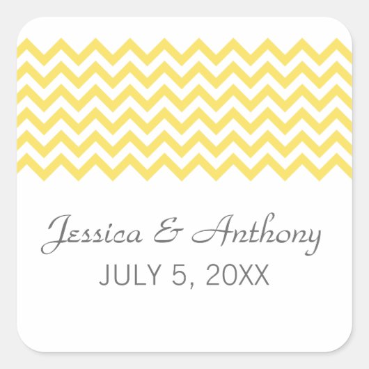 Stickers Mariage Chevron simple Jaune (Devant)