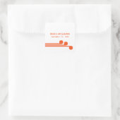 Stickers Mariage Chic Orange Simple Déco (Sac)