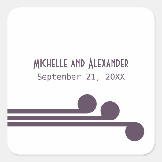 Stickers Mariage Chic Purple Simple Déco (Devant)