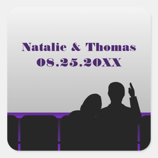 Stickers Mariage Cinéma, Violet (Devant)