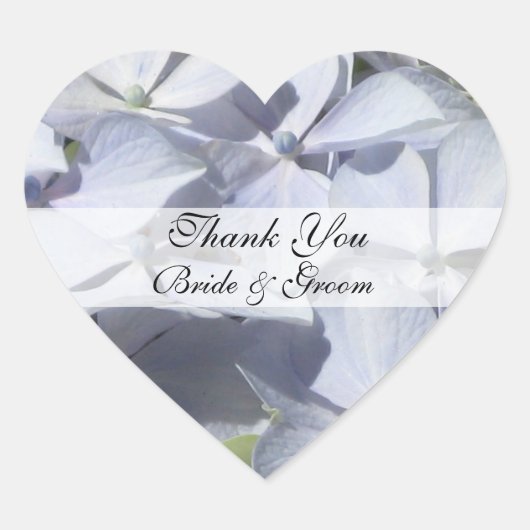 Stickers Mariage Coeur Hydrangea Merci (Devant)