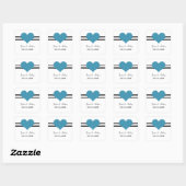 Stickers Mariage Coeur Mod, Bleu (Feuille)