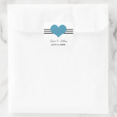 Stickers Mariage Coeur Mod, Bleu (Sac)