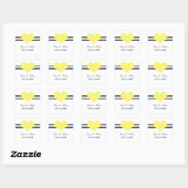 Stickers Mariage Coeur Mod, Jaune (Feuille)