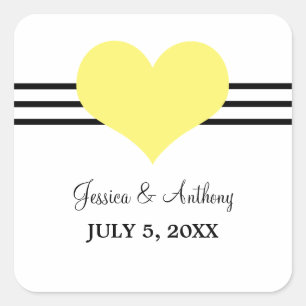Stickers Mariage Coeur Mod, Jaune