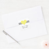 Stickers Mariage Coeur Mod, Jaune (Enveloppe)