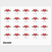 Stickers Mariage Coeur Mod, Rouge (Feuille)