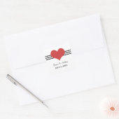 Stickers Mariage Coeur Mod, Rouge (Enveloppe)