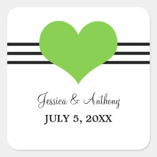 Stickers Mariage Coeur Mod, Vert