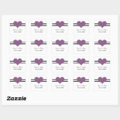 Stickers Mariage Coeur Mod, Violet (Feuille)