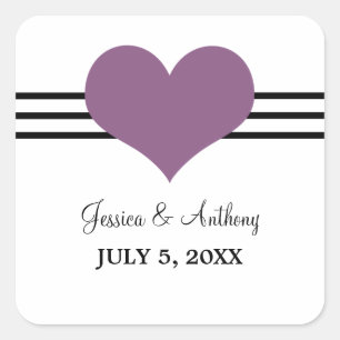 Stickers Mariage Coeur Mod, Violet