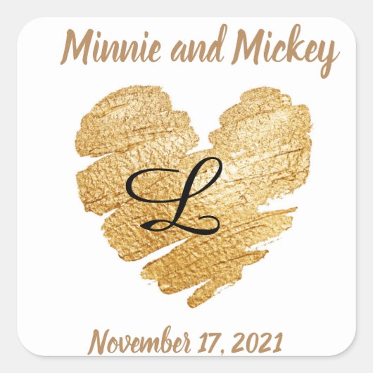 Stickers Mariage Coeur Monogramme (Devant)