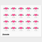 Stickers Mariage Coeur, Rose (Feuille)