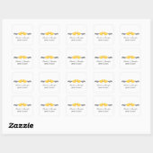Stickers Mariage Coeurs Élégants, Jaune (Feuille)