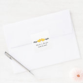 Stickers Mariage Coeurs Élégants, Jaune (Enveloppe)