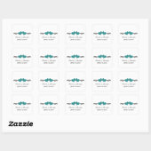 Stickers Mariage Coeurs Élégants, Turquoise (Feuille)
