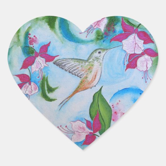 Stickers Mariage Colibri & Fuchsia Enveloppe (Devant)