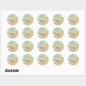 Stickers Mariage Coquille Saint Jacques Thème Plag (Feuille)