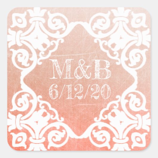 Stickers Mariage Cora personnalisé Date & Initiale (Devant)