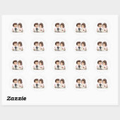 Stickers Mariage couple adorable (Feuille)