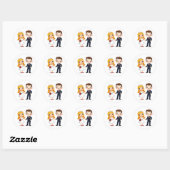 Stickers Mariage Couple Cute (Feuille)
