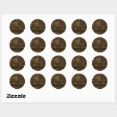 stickers mariage damassé Brown et crème (Feuille)