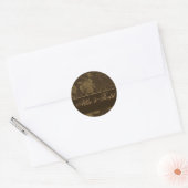 stickers mariage damassé Brown et crème (Enveloppe)