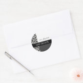 Stickers Mariage damassé noir et blanc (Enveloppe)