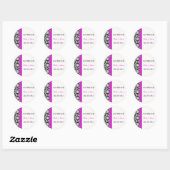 Stickers Mariage damassé rose et noir (Feuille)