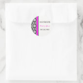 Stickers Mariage damassé rose et noir (Sac)