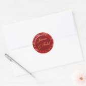 stickers mariage damassé rouge et or (Enveloppe)