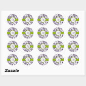 Stickers Mariage damassé violet Apple Green & Lapi (Feuille)